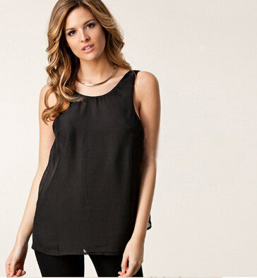 Chiffon Blouse Women Tops Sexy White Blouse Black Blusa Plus Size Women Clothing See Through Blusas Femininas Women's Tanks