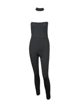 Choker Black Strapless Jumpsuit Sexy Club Party One Piece Outfits Long Jumpsuits For Women Bodycon Romper Playsuit Overall