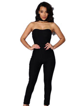 Choker Black Strapless Jumpsuit Sexy Club Party One Piece Outfits Long Jumpsuits For Women Bodycon Romper Playsuit Overall