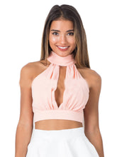 Choker Neck Front Hollow Halter Open Back Lace Back Tie Up Pink Women Crop Up Pink Cropped Casual Girl Tank Sexy Summer Bow