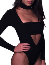 Choker Solid Tube Top Square Neck Full Sleeve Jumpsuit Women 2016 Fashion Autun Bodysuit New Sexy Bodycon Jumpsuit for women