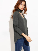 Choker V-Neck Ruched Black Full Sleeve Solid Blouse Women Fashion New Tops High And Low Casual Autumn Shirt Fall Blouse
