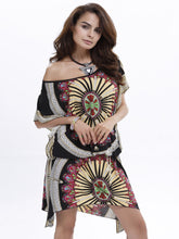 Circle Geometric Print Handkerchief Square Dress Fashion Lady Summer Vintage Long Maxi Dress High Quality Dress 2016 New Arrival