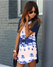 Coconut Tree Printed Causal Mini Sexy Dress Girl Beach Dress Women Clothing Short Sleeve Simple Summer Style Dresses Vestido