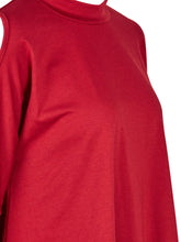 Cold Shoulder Turtle Neck Slit Sleeve Shirt Female Long Shirt Women 2016 Loose Top Red High Neck Top T Shirt Tee T-Shirt Female