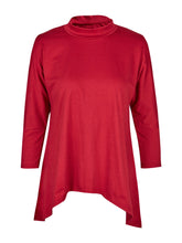 Cold Shoulder Turtle Neck Slit Sleeve Shirt Female Long Shirt Women 2016 Loose Top Red High Neck Top T Shirt Tee T-Shirt Female