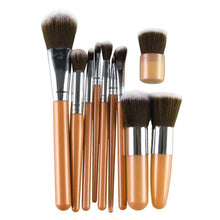 Cool! 11Pcs Cosmetic Brush Makeup Brush Sets Kits Tools wool fiber + aluminum + wooden handle Material Anne