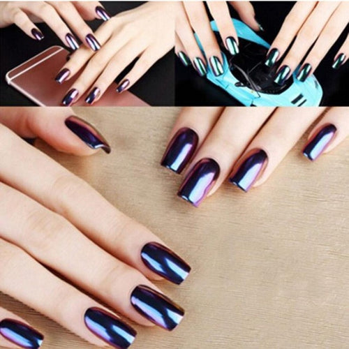 Cool! 12 Colors Nail Glitter Powder Shinning Nail Mirror Powder Makeup Art DIY Chrome Pigment With Sponge Stick Pen 2017