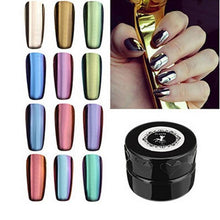 Cool! 12 Colors Nail Glitter Powder Shinning Nail Mirror Powder Makeup Art DIY Chrome Pigment With Sponge Stick Pen 2017