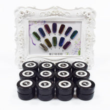 Cool! 12 Colors Nail Glitter Powder Shinning Nail Mirror Powder Makeup Art DIY Chrome Pigment With Sponge Stick Pen 2017