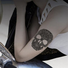 Cool! About 14.5*9.5cm Black Creative Halloween Skull Handsome Men And Women Waterproof Tattoo Stickers navidad Anne
