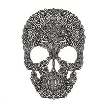Cool! About 14.5*9.5cm Black Creative Halloween Skull Handsome Men And Women Waterproof Tattoo Stickers navidad Anne
