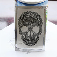 Cool! About 14.5*9.5cm Black Creative Halloween Skull Handsome Men And Women Waterproof Tattoo Stickers navidad Anne