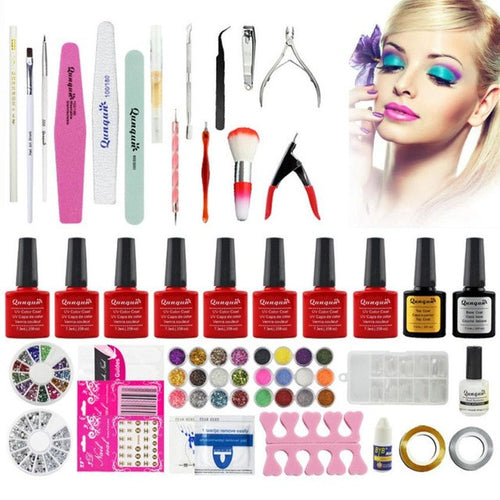 Cool! Acrylic Nail Art Tips Powder Liquid Brush Glitter Clipper Primer File Set Kit 100% Brand new in retail package Anne