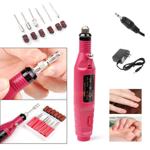 Cool! Fast Nail Art Drill KIT Electric FILE Buffer Bits Acrylic Portable Salon Machine 2017 HOT New Arrival Anne