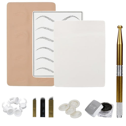Cool! Silicone,plastic,Stainless Steel Microblading Permanent 3D Makeup Eyebrow Tattoo Needle Pen Pigment Kit 2017 Anne