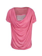 Cowl Neck Front Sequin Pattern Sheer Women Summer Fashion Blouse Women Fashion Tops High Quality Fashion Clothes Women 2016