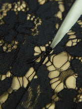 Crochet Black Floral Lace Deep V Neck Plunge High Waist Patchwork Midi Bodycon 2016 Party Dress Sexy Night Club Sexy Cleavage