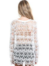 Crochet Front Lace Up V Neck See Through Sexy Blouse Floral Pattern Beach Cover Up Women New Fashion Casual Summer Top 2016