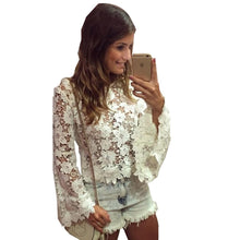 Crochet Full Lace Women Blouses Blouse Women White Lace Shirts Tops Ropa Mujer Shirt Summer Blusas Femininas 2015 Blusa Camisa