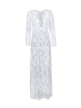 Crochet Long Maxi See Through Floral Pattern Embroiderid V Neck High Waist Women Dress Sexy Beach Elegant Fishnet Plus Sizes