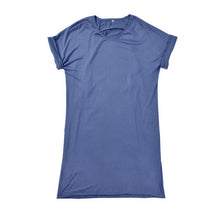 Cutout Mini Loose Dress Short Sleeve T Shirt Dress V Neck Blue Summer Women Dress Smock Tops Casual Home Dresses