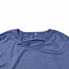 Cutout Mini Loose Dress Short Sleeve T Shirt Dress V Neck Blue Summer Women Dress Smock Tops Casual Home Dresses