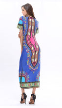 Dashiki Color Pattern African Dress Short Sleeve Women Casual Dress Women Tribal Print Mid-Calf Dress 2016 Fashion Quality