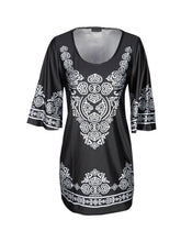 Dashiki Colorful Pattern Tribal Print Women Summer Dress V Neck Tunic Loose African Print 2017 Quality New Style Summer Dress