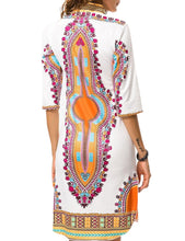 Dashiki Colorful Pattern Tribal Print Women Summer Dress V Neck Tunic Loose African Print 2017 Quality New Style Summer Dress