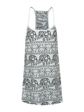 Dashiki Style Slip Dress White Black Mini Animal Print Dresses 2016 New Loose Casual Fashion Dress Women Summer Dresses