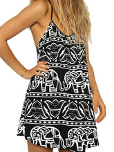 Dashiki Style Slip Dress White Black Mini Animal Print Dresses 2016 New Loose Casual Fashion Dress Women Summer Dresses
