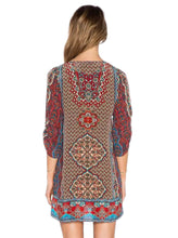 Dashiki V Neck Front Tie Up Loose Tribal Pattern Mini Short Women Dress Floral Print African Fashion Lady Summer Dress 2017