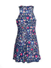 Deep Plunge V Neck Front Lace Up Sexy Floral Print Sun Dress Summer Casual Mini Short Sleeveless A Line Dress Cute Flower Swing