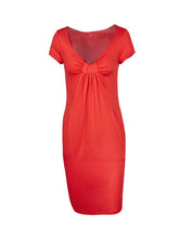Deep V Neck Sexy Front Bowknot Ruched Women Summer Dress Bodycon Knee Ladies Office Work Dress Elegant Midi 2016 Plus Sizes