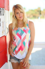 Diamond Print Plaid Pattern Women Tank Top Summer Fitness Work Out Vest Girl T Shirt Tshirt Tee Casual Top Colorful 2016