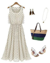 Dot Summer Dress Chiffon White Women Dress Plus Size Long Maxi Dress Vestido De Festa Women Beach Vestidos 2015 Summer Style