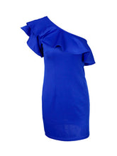 Double Ruffle One Shoulder Bodycon Sexy Mini Short Dress Women Summer 2017 Party Club Dress High Quality Dress Elegant Casual
