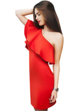 Double Ruffle One Shoulder Bodycon Sexy Mini Short Dress Women Summer 2017 Party Club Dress High Quality Dress Elegant Casual