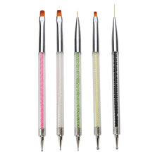 Easy to handle and operate Nylon Material 5 Pcs 2 way Acrylic UV Gel Nail Art Nail Art Brush Nail Dotting Pen Anne