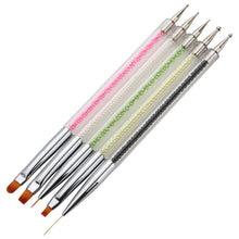 Easy to handle and operate Nylon Material 5 Pcs 2 way Acrylic UV Gel Nail Art Nail Art Brush Nail Dotting Pen Anne