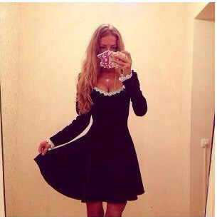 Elegant Sexy Women Summer Dress Black Lace Club Dress European Style Brief Vestidos Femininos 2014 Vestido De Festa