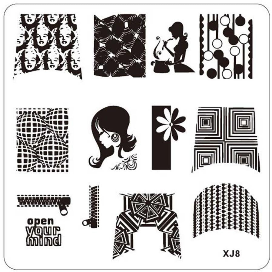 Excellent Quality DIY Nail Art Image Stamp Stamping Plates Manicure Template XJ Series Women Girl Free Shipping Yo Anne