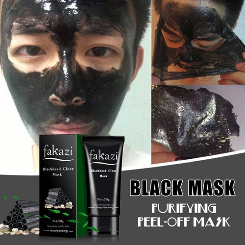 FAKAZI Hot Sale Blackhead Remover Deep Cleansing Purifying Peel Acne Black Mud Face Mask activated carbon Ingredients 2017 Anne