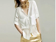 Fashion Casual Chiffon Blouse Black White Women Blouse Ladies Tops Blusas Femininas 2014 Camisas Femininas