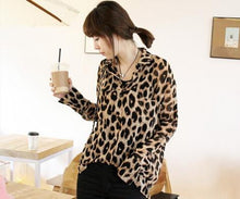Fashion Casual Leopard Print Women Chiffon Blouse Loose Long Sleeve Blusa Blusas Femininas 2014 Camisas Femininas Women Tops