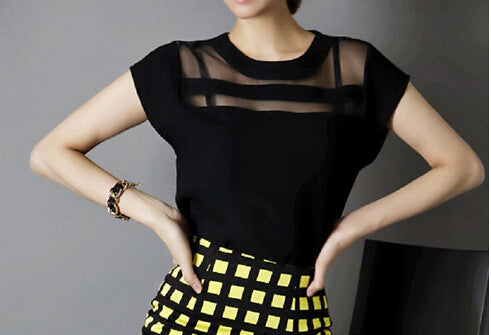 Fashion Casual See Through Mesh Women Blouse Ladies Tops Blouses Blusa Camisas Femininas Blusas Roupas Femininas 2015