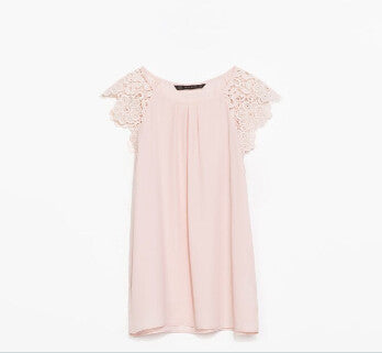 Fashion Casual White Sheer Lace Blouse Ladies Blouses Women Blouse Ladies Tops Camisas Femininas Blusa Blusas Femininas 2014