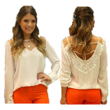 Fashion Lace Women Chiffon Blouse Long Sleeve Blusas Women Blouses Plus Size Blusas Femininas 2014 Camisas Roupas Femininas