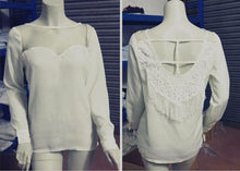 Fashion Lace Women Chiffon Blouse Long Sleeve Blusas Women Blouses Plus Size Blusas Femininas 2014 Camisas Roupas Femininas